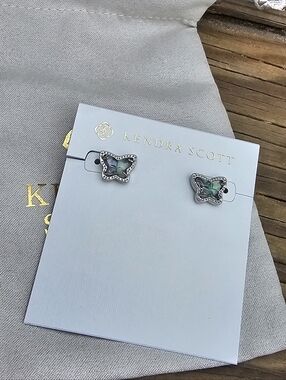 Kendra Scott Butterfly Stud Earrings - Teal Iridescent